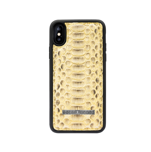 IPHONE XS LEATHER CASE PYTHON YELLOW